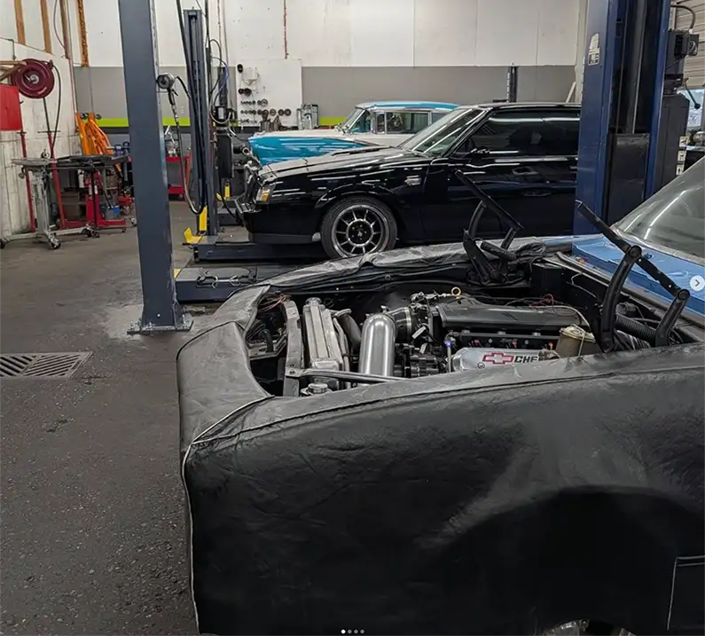 NorthState Auto Clinic service bays with vehicles undergoing automotive repair in Marysville